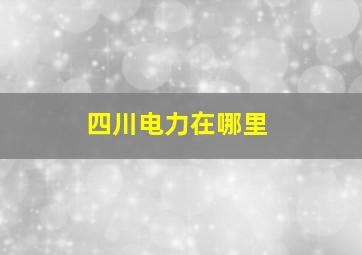 四川电力在哪里