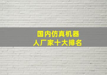 国内仿真机器人厂家十大排名