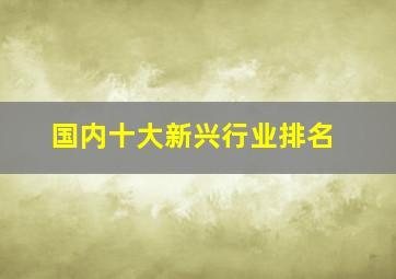 国内十大新兴行业排名