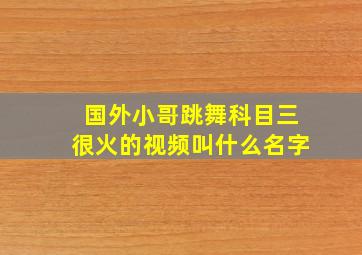 国外小哥跳舞科目三很火的视频叫什么名字