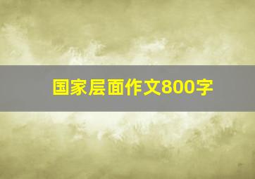 国家层面作文800字