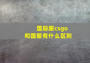 国际服csgo和国服有什么区别