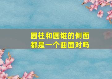 圆柱和圆锥的侧面都是一个曲面对吗