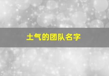 土气的团队名字