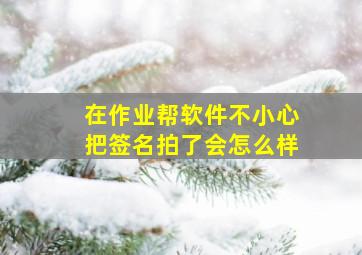 在作业帮软件不小心把签名拍了会怎么样