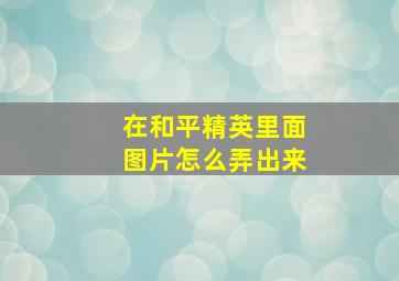 在和平精英里面图片怎么弄出来