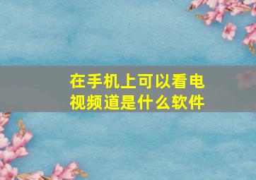 在手机上可以看电视频道是什么软件