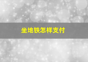 坐地铁怎样支付