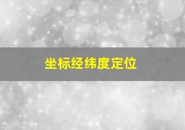 坐标经纬度定位