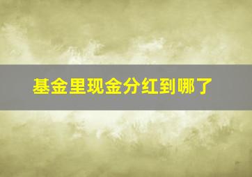 基金里现金分红到哪了