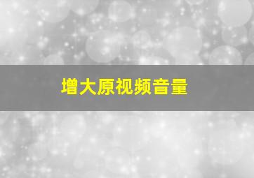 增大原视频音量