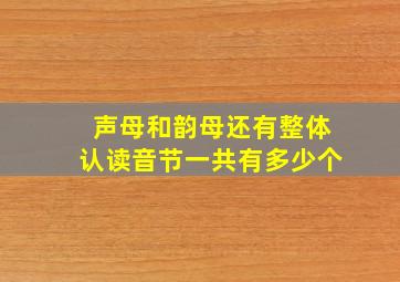 声母和韵母还有整体认读音节一共有多少个