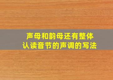 声母和韵母还有整体认读音节的声调的写法