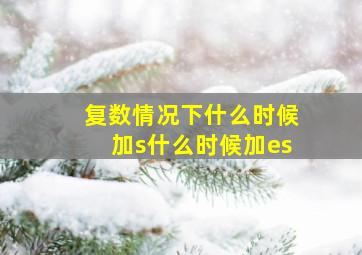 复数情况下什么时候加s什么时候加es