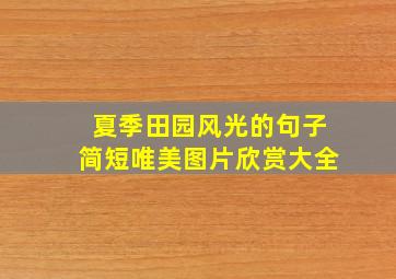 夏季田园风光的句子简短唯美图片欣赏大全