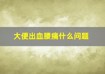 大便出血腰痛什么问题