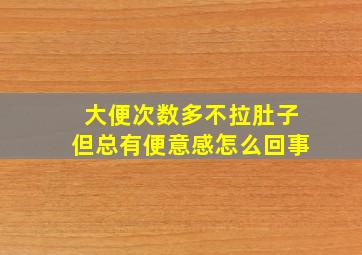 大便次数多不拉肚子但总有便意感怎么回事