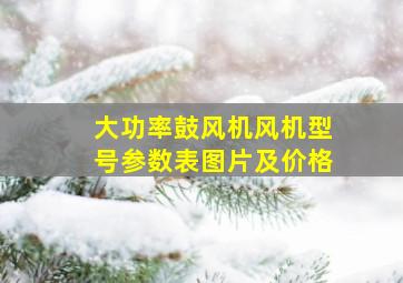 大功率鼓风机风机型号参数表图片及价格