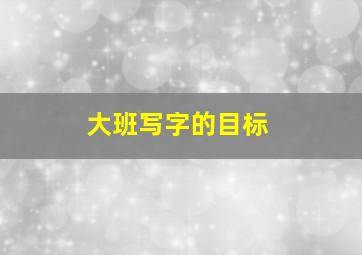 大班写字的目标