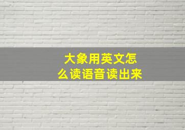 大象用英文怎么读语音读出来