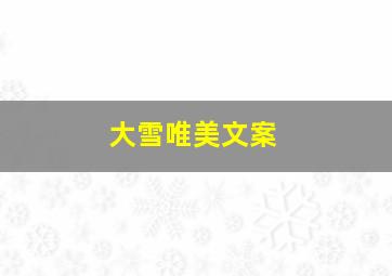 大雪唯美文案