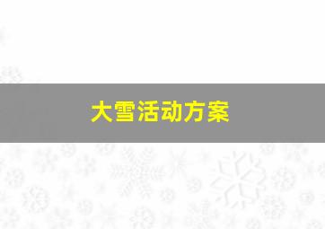 大雪活动方案