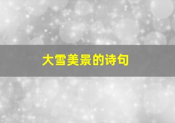 大雪美景的诗句