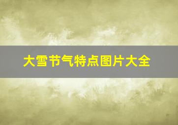 大雪节气特点图片大全