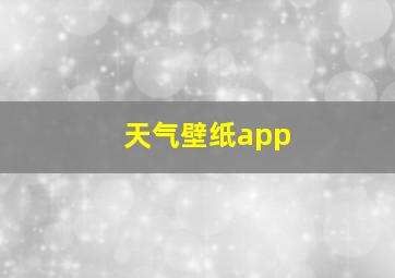 天气壁纸app