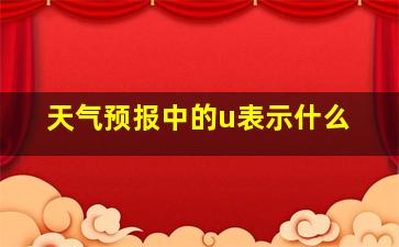 天气预报中的u表示什么