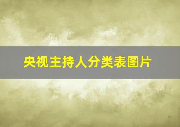 央视主持人分类表图片