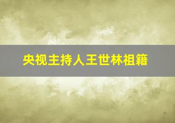 央视主持人王世林祖籍