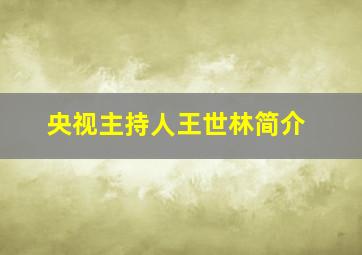 央视主持人王世林简介