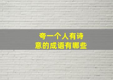 夸一个人有诗意的成语有哪些