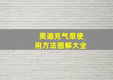 奥迪充气泵使用方法图解大全