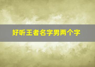 好听王者名字男两个字