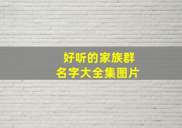 好听的家族群名字大全集图片