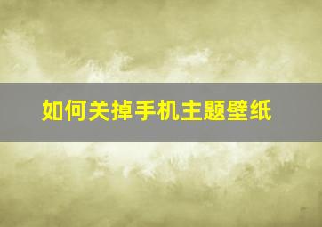 如何关掉手机主题壁纸