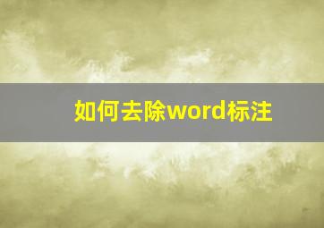 如何去除word标注