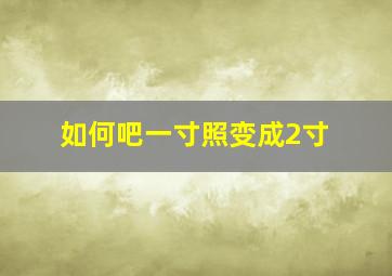 如何吧一寸照变成2寸