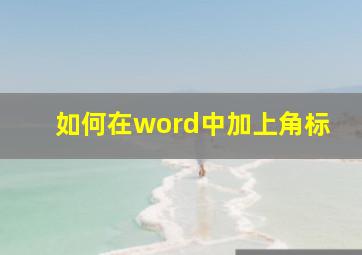 如何在word中加上角标