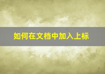 如何在文档中加入上标