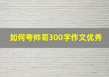 如何夸帅哥300字作文优秀