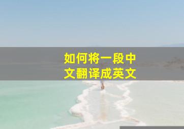 如何将一段中文翻译成英文