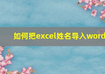 如何把excel姓名导入word