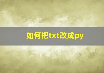 如何把txt改成py