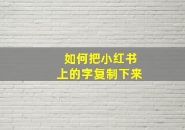 如何把小红书上的字复制下来