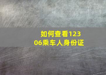 如何查看12306乘车人身份证