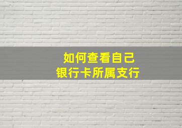 如何查看自己银行卡所属支行