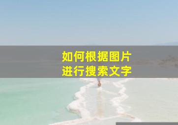 如何根据图片进行搜索文字